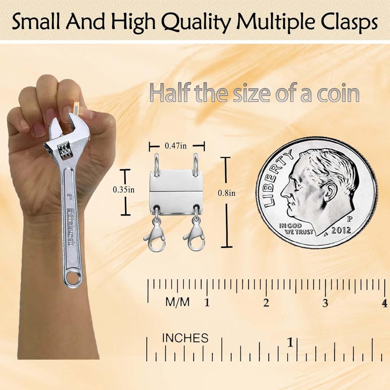 Qulltk Necklace Layering Clasp Magnetic Clasps for Jewelry, Silver Separator for Stackable Necklaces and Chains - Image 2